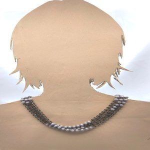 Violet and Champange Faceted Beaded Endless Necklace 60